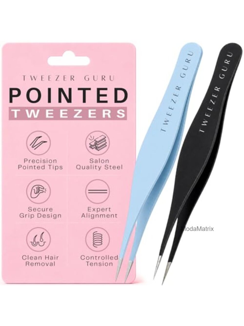 Precision Pointed Tweezers for Ingrown Hair Eyebrow Plucking Stainless Steel